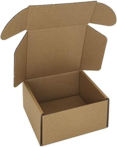 50 Pack 4x4x2'' Small Shipping Boxes, Corrugated Cardboard Mailers for Business, Kraft (CM442K) by CH-BOX