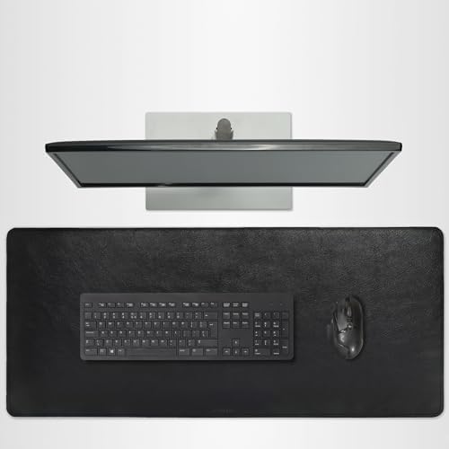 Full Grain Leather Desk Pad, Black, XL (35.4 x 15.7 inch) by DAREhue