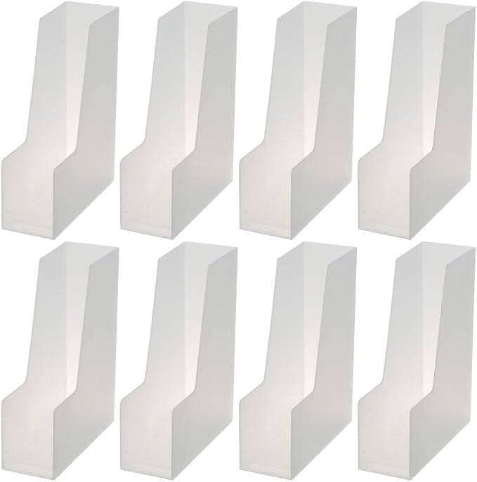 YBM Home Vertical File Bins Organizer Open Front Design for Easy Access to Files, Documents, and Magazines, Ideal for Home Office, Work Desktops, or School, Medium, 1260-8 by YBMHome
