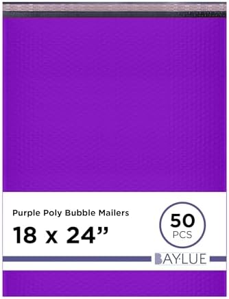 Purple Bubble Mailers 18x23, Poly Padded Envelopes #9, 50 Pack Bulk by BAYLUE