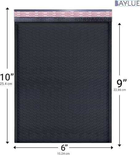 Black Bubble Mailers 6x10, Poly Padded Envelopes #0, 500 Pack Bulk - Image 2