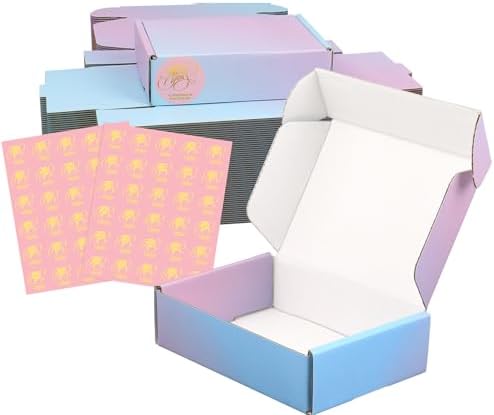 Purple Shipping Boxes 6x4x1.6 in - Set of 50: Small Corrugated Cardboard Boxes - Shipping Boxes for Small Business by TryDrem