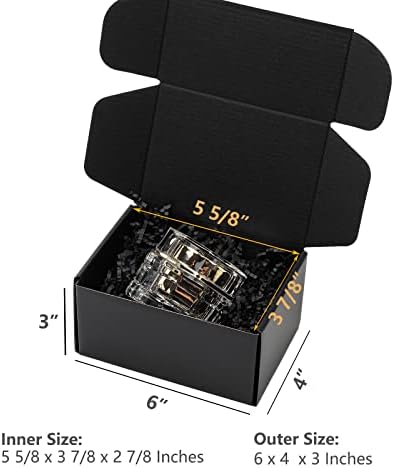 Timirog 6x4x3 Inches Small Black Shipping Boxes 25 Pack - Corrugated Cardboard Mailing Box for Small Business, Tab Locking Literature Mailer for Packing Jewelry Ornament Gift Craft Packaging Supplier - Image 2