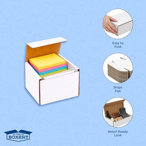 The Boxery Corrugated Mailers White Tuck Shipping Boxes (3x3x3) - Image 5