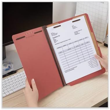 Universal - Pressboard Classification Folders, Letter, 6-Section, Ruby Red, 10/bx - Image 4