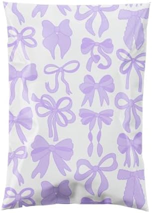 Pretty Package Store Poly Mailers 10x13, Purple Bows, 100 Pack by PrettyPackageStore