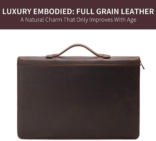 Personalized Leather 3 Ring Portfolio for 8.5 x 14" Pad & 15" Laptop - Image 4