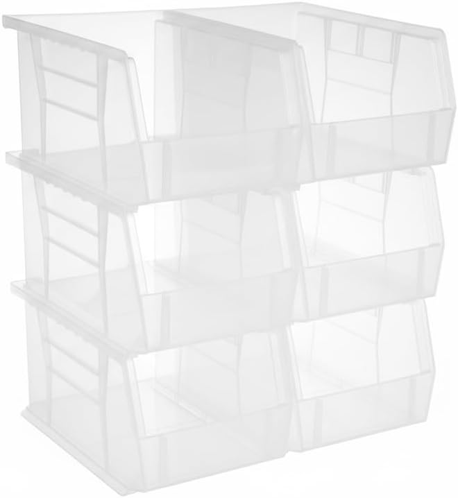 HE HUDSON EXCHANGE 9.5" x 6" x 5" (6 Pack) Plastic Stackable Storage Bin, Clear by HudsonExchange