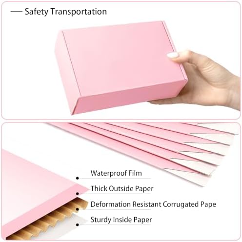 9x6x4 Pink Shipping Boxes Medium, 30 Pack Corrugated Cardboard Mailer Boxes for Packaging Small Business Mailing Gift - Image 3