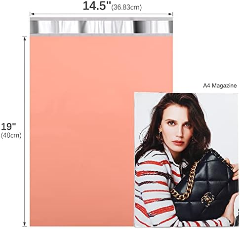Metronic Poly Mailers Bags Large Shipping Bags 14.5x19 100 Pcs Peach Pink - Image 6