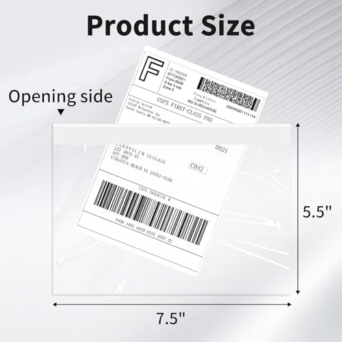 9527 Product 7.5" x 5.5" Clear Adhesive Top Loading Packing List Clear Shipping Pouches, Mailing/Shipping Label Envelopes (4000 Pack) - Image 2