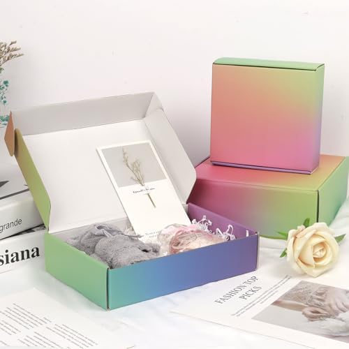 6x4x2 Shipping Boxes Small, 45 Pack Rainbow Corrugated Cardboard Mailer Boxes for Small Business, Mailing, Packaging - Image 4