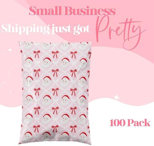 Pretty Package Store Poly Mailers 14.5x19, New Pink Santa, 100 Pack - Image 2
