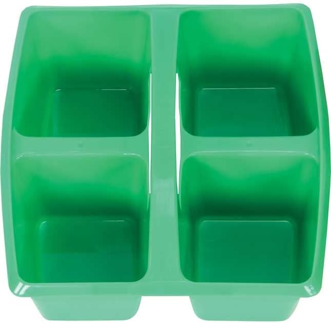 Really Good Stuff Four-Equal-Compartment Caddies with Handles | Classroom Organizing Bins, Supply Holders, Organize School & Home, Assorted Colors 6-Pack - Image 4