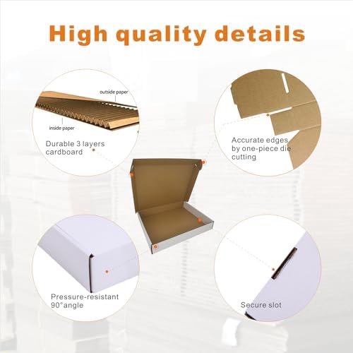13x11x2'' Small Shipping Boxes 25 Pack, Corrugated Cardboard Mailers for Business, White (CM13112-25) - Image 3