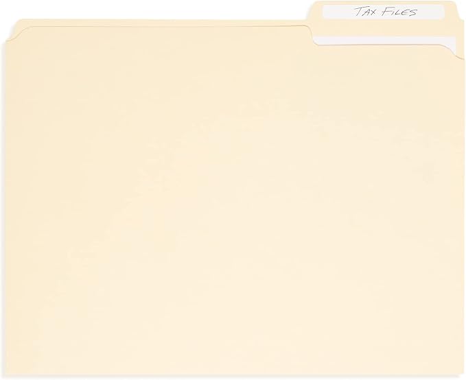 Blue Summit Supplies 100 Heavy Duty Manila File Folders, Letter Size, 14pt | Heavy duty 14pt manila, reinforced 1/3 cut tabs, for office, home, and classroom document filing - Image 7