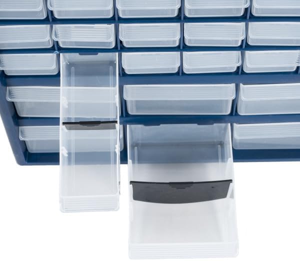 Plastic Storage Drawers – 42 Compartment Organizer – Desktop or Wall Mount Container for Hardware, Parts, Crafts, Beads, or Tools by Stalwart, 10 Targets - Image 5