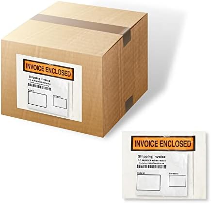 PSBM 256000 PCS 4.5 x 5.5 Inch Orange Panel Face Invoice Enclosed Packing List Envelopes, Pouches for Mailing Labels, Invoices, Documents and Packing Slips - Image 3