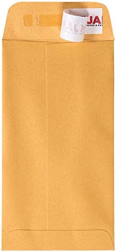 JAM PAPER #7 Coin Business Envelopes with Peel and Seal Closure - 3 1/2 x 6 1/2 - Brown Kraft Manila - Bulk 250/Box - Image 3