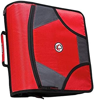 Case-it School Zipper Binder | 4-Inch D-Rings | 800-Sheet | D-186 Red by Case-it