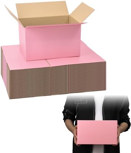 Pink Shipping Boxes 10x7x6 Inches, 30 Pack Mailer Boxes for Small Business, Corrugated Cardboard Boxes for Packaging, Shipping, Mailing by FORBFAN-US