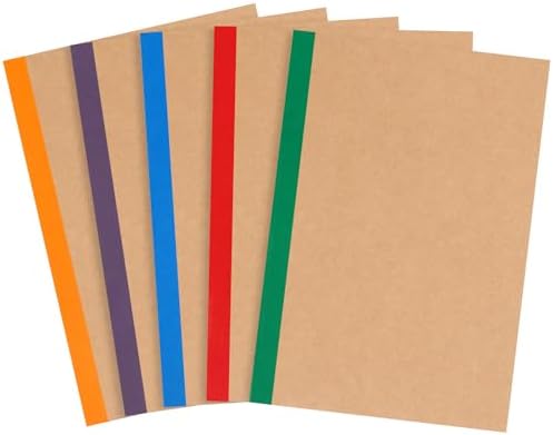 EOOUT 5 Pack A5 Composition Notebook, Kraft Lined Journal Bulk with Rainbow Spine, 5 Colors, 60 Pages for Women Girls Kids, School Office Supplies by EOOUT