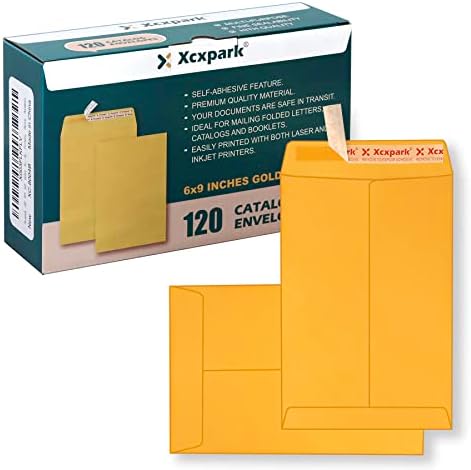 Xxcxpark 120 PCS 6x9 inches Security Catalog Envelopes Printable Self Seal Envelopes, Anti Tear Brown Envelopes for Invitation Cards, Pictures, Photos, Documents by Xxcxpark