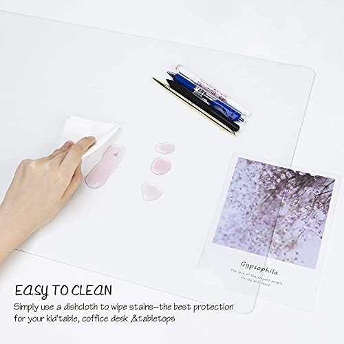 Oterri Clear Writing Desk Pad, 14’’x30” Heat Resistant Waterproof PVC Round Edge Durable Desk Protect Mat, Anti-Static Writing Mat Table Protector - Image 4
