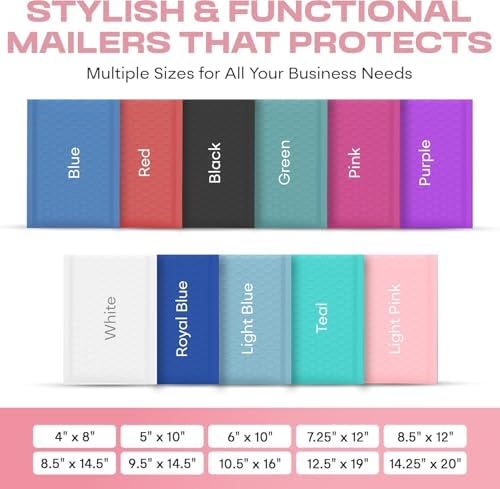 Light Pink Bubble Mailers 12x15, Self Seal Poly Padded Envelopes, 50 Pack - Image 3