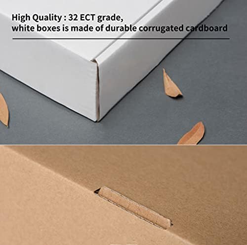 SNOGSWOG 28 Pack 10x8x3 inches Shipping Boxes, White Corrugated Cardboard Box Literature Mailer - Image 4