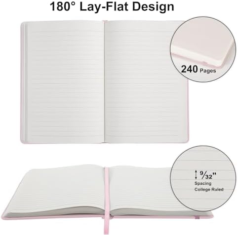 Comix Lined Journal Notebook for Women Men, Journaling Notebooks for Office School Home, Pink, 240 Pages, 5.5" x 8.3", College Ruled, A5, Hardcover (Pack of 3) - Image 4