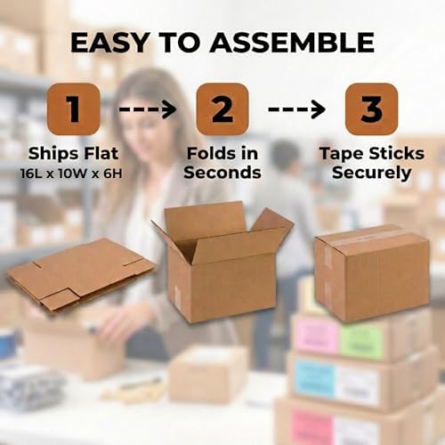BOX USA Shipping Boxes 16"L x 10"W x 6"H, 25-Pack Medium Corrugated Cardboard Boxes for Shipping, Mailing, Packing, Packaging and Storage - Image 5