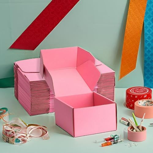 Pink Shipping Boxes 6x6x4 Inches, 20 Pack - Image 4