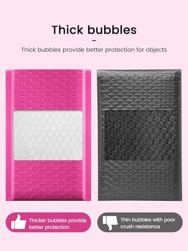 GSSSUSA Pink Bubble Mailers 4x8" 500 Pack Padded Envelopes Self Seal - Image 4