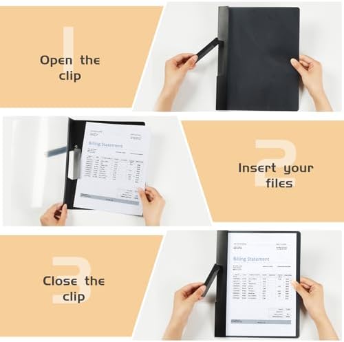 Maitys 1 Pack Clear Report Covers with Clip, Black - Image 6