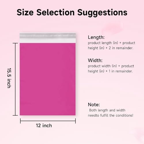 Pink Poly Mailers 12x15.5 Inch, 500 Pack - Image 3