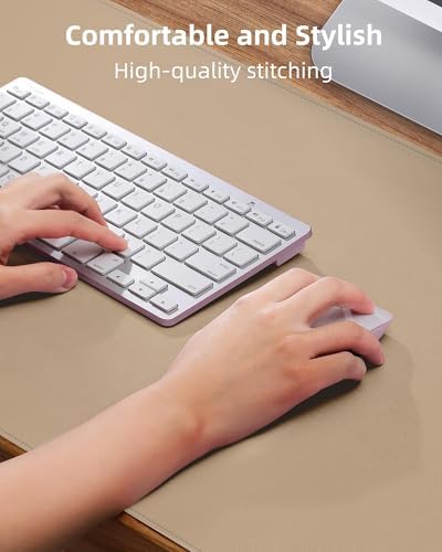 Leather Desk Protector, Large Mouse Pad & Waterproof PU Leather Blotter Mat - Non-Slip Desk Cover for Office and Home (Apricot, 36" x 17") - Image 3