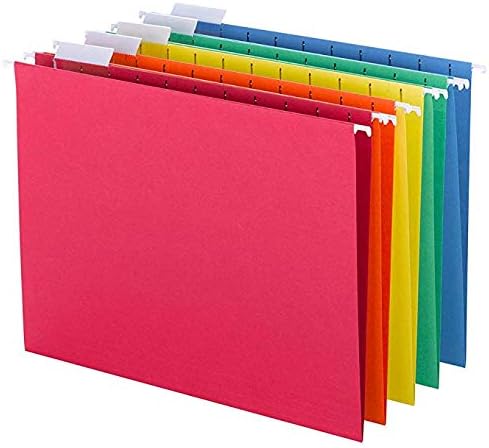 Smead Hanging File Folder Kit, Letter Size, Set of 24 Hanging File Folders and 24 Top Tab File Folders, Assorted Colors (Red, Yellow, Blue, Green) - Image 3