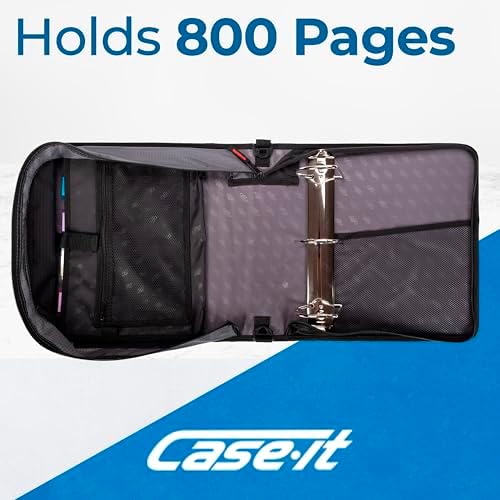 Case-it School Zipper Binder | 4-Inch D-Rings | 800-Sheet | D-186 Jet Black - Image 3
