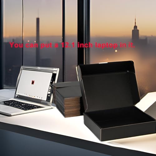 Black Shipping Boxes 13x10x2 Inches, 20 Pack - Image 3
