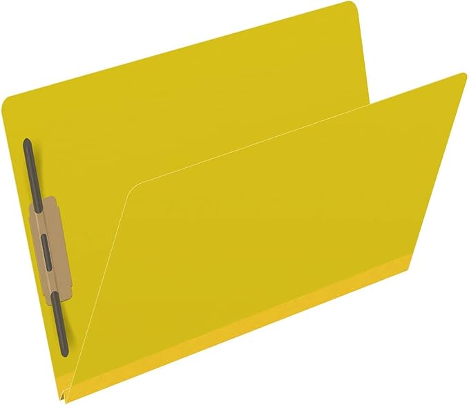 Ecom Folders End Tab Pressboard File Folders | Legal Size 25 Pt Stock with 2" Tyvek Expansion | Full Cut Tabs for Medical Charts, Legal Documents & Office Records | Yellow, Box of 25 - Image 2
