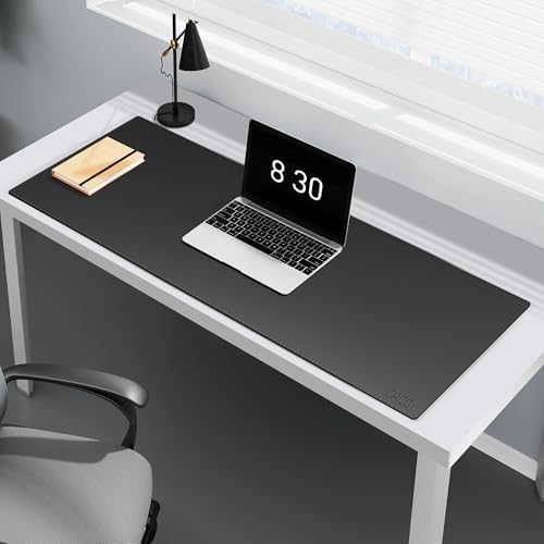 Cacoy 40"x16" Leather Desk Pad Blotter Black, Desk Mat for Keyboard & Mouse - Image 4