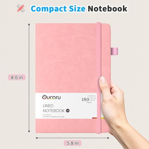 Oucaru 4 Pack A5 Lined Journal Notebook for Writing, 180 Pages - Image 2