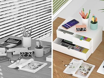 Bamboo Desk Organizer wtih Drawers Mini Desktop Drawer Tabletop Storage | 100% Bamboo Countertop Organizer Drawers,Makeup Storage,Kitchen Spice Organizers,2 Drawer Tabletop Storage,for Home Office - Image 4