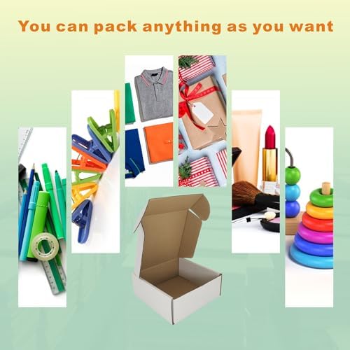 5x5x2'' Corrugated Mailers, 25 Pack, Cardboard Shipping Boxes, White (CM552-25) - Image 5