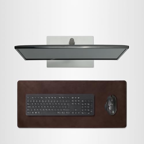 Full Grain Leather Desk Pad, Dark Brown, L (27.6 x 11.8 inch) by DAREhue
