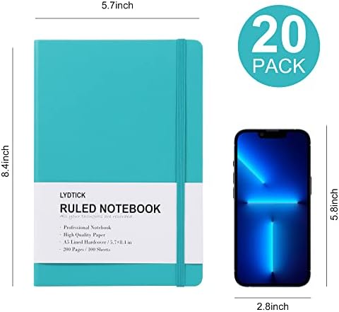 20 Pack Journals for Writing College Ruled Notebooks Journal in Bulk, Hardcover Notebooks (200Pages) for Note Talking, Lined Bullet Journals for Home School Office, 5.7"x8.4", Emerald - Image 2
