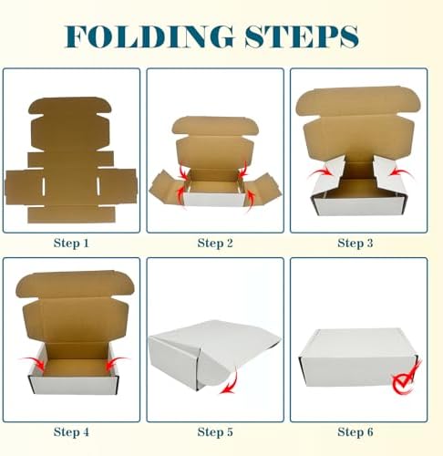 Small Shipping Boxes 6x4x2, Set of 25, White Corrugated Cardboard Box Mailer (YD642-25W) - Image 3