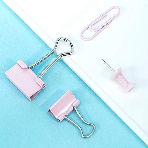 Paper Clips Binder Push Pin Set, Assorted Sized Binder Clips - Image 4