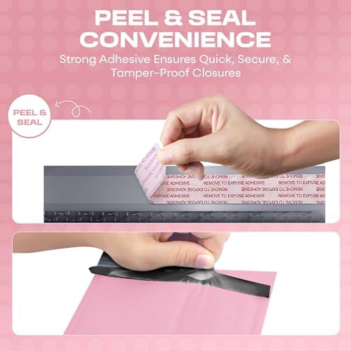 Light Pink Bubble Mailers 4x8, Poly Padded Envelopes #000, 1000 Pack - Image 4